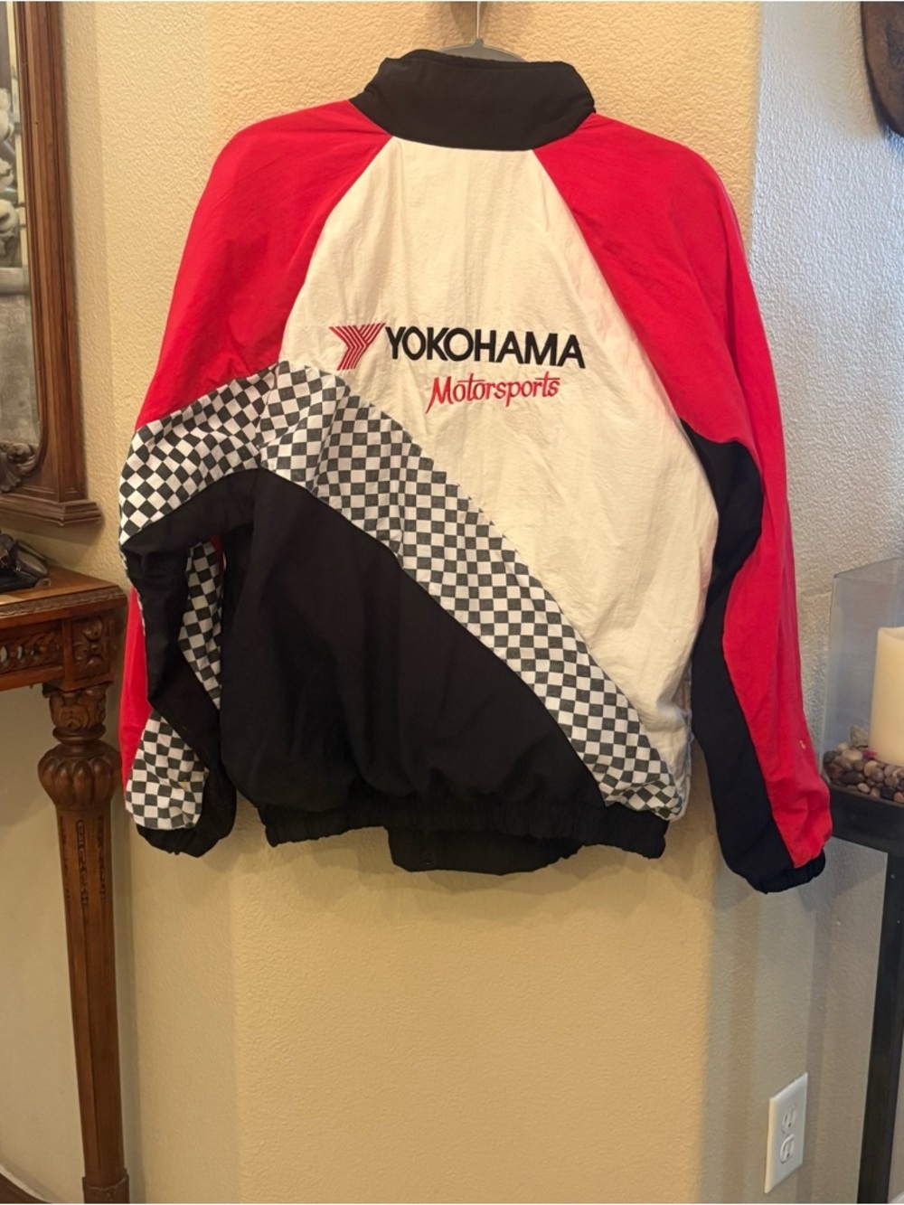 Vtg K-PRODUCTS Yokohama Motorsports Embroidery Windbreaker Jacket Size Medium